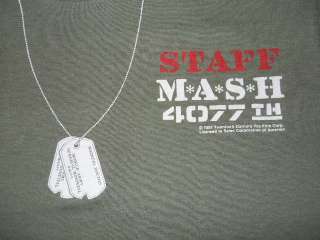 vintage MASH 4077TH TV SHOW STAFF DOG TAGS 1981 SOFT THIN t shirt S 
