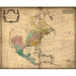    1755 French Map U.S, Canada Mexico & Caribbean