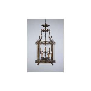   Foyer Lantern in French Gold with Patina Finish with Clear Glass glass
