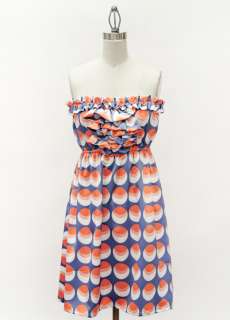Judith March~Orange/Blue Retro Dress with Ruffle~ NWT S,M & L  