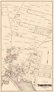 TOMS RIVER NEW JERSEY (NJ) LANDOWNER MAP 1878 MOTP  