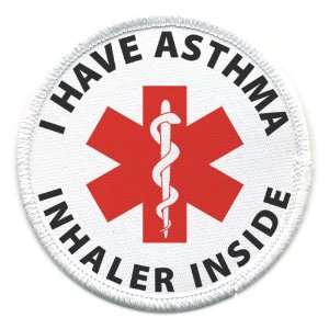  ASTHMA INHALER INSIDE Medical Alert Symbol 4 inch Sew on 