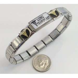    Lung Transplant Medical ID Alert Italian Charm Bracelet: Jewelry