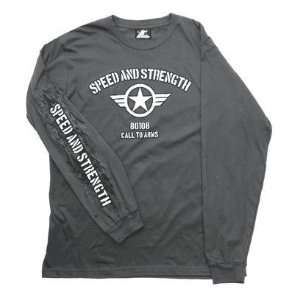   Call to Arms Long Sleeve T Shirt , Color Dark Gray, Size Md 875395