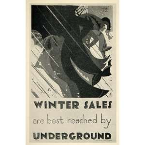  1924 Print London Underground Poster McKnight Kauffer 
