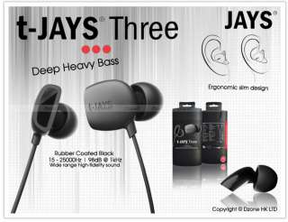 JAYS t JAYS Three Earphones for iPod iPhone 4s  Mobile Player 