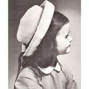  Vintage Crochet PATTERN to make   Girls Breton Hat Easter 
