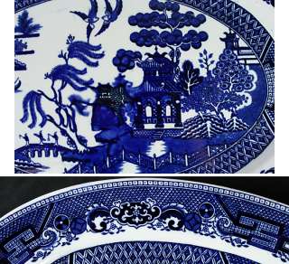 LARGE IRONSTONE BLUE WILLOW PLATTER MADDOCK & SONS  