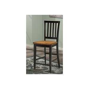 Intercon Arlington Black and Java 30 Inch Slat Back Barstool   set of 