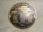 vintage Toledo Ohio Scale Co. metal emblem ornament #610968