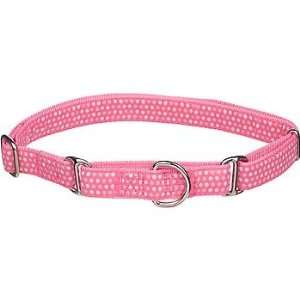   Adjustable Pink & White Dotted Martingale Dog Collar: Pet Supplies