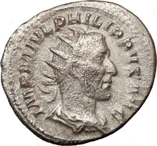 PHILIP I Arab 244AD Authentic Ancient Silver Roman Coin Liberality 