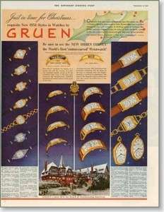 1937 Gruen watches Company building Art deco AD  