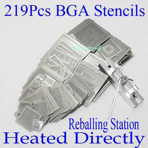 219Pcs Reballing Rework Directly Heated BGA Stencils Kit+Reballing 