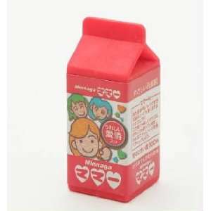  Red Milk Carton Japanese Erasers. 2 Pack. Toys & Games