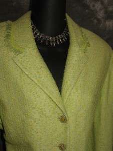 St John COUTURE knit green suit jacket blazer size 12 14 16  