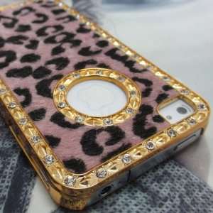 Luxury Designer Bling Crystals Tiger Leopard Fur Case Cover for iPhone 