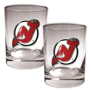  New Jersey Devils Glasses   14 oz Rocks Glass Set of Two 