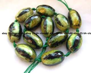 high quality gemstone 18x27mm Multicolor Agate oval Faceted Beads 17 