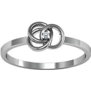  Platinum Diamond Love Knot Ring   0.01 Ct.: Jewelry