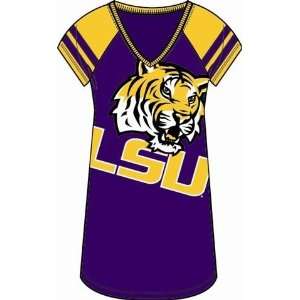 LSU Tigers Louisiana State Womens Jersey Style Nightshirt:  