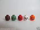 Lego Minifig Scary Head Lot Werewolf, Devil, Monster, Pumpkin,Skelet 