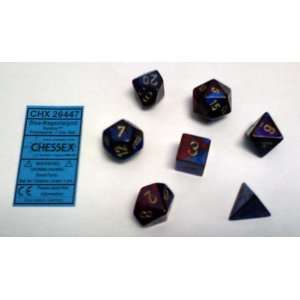  Chessex Dice: Polyhedral 7 Die Gemini Dice Set   Blue 