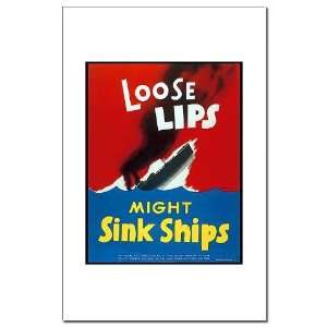 Loose Lips Sink Ships Military Mini Poster Print by 