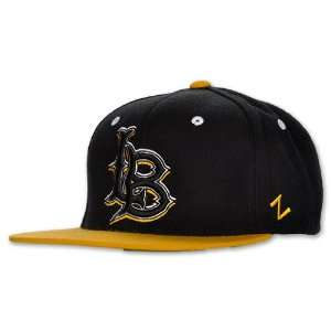 Zephyr NCAA Long Beach State Snapback Hat, Black/Gold:  