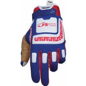 JT Racing USA Life Line Mens Vented MotoX Motorcycle Gloves   Blue 