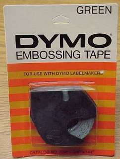 Dymo 3/8 EMBOSSING LABELING TAPE LABEL MAKER / GREEN  