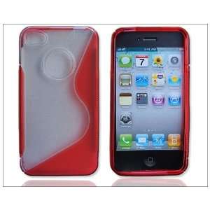   Semi Hard Soft Back Case Cover for iPhone 4 4G 4s Red K66: Electronics