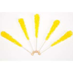 Lemon Wrapped Rock Candy Sticks (10 Pieces)  Grocery 