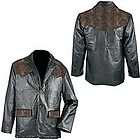 Mens Black Leather Western Sport Style Jacket With Faux Snake Skin 