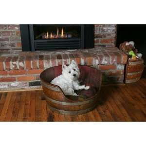 Wine Barrel Pet Bed with Pillow By Wine Barrel Creations  