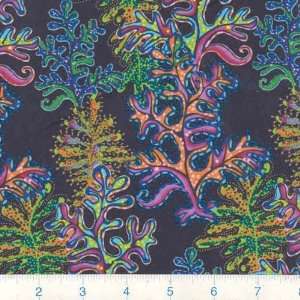  45 Wide Passion Wacky Seaweed Navy Fabric By The Yard 