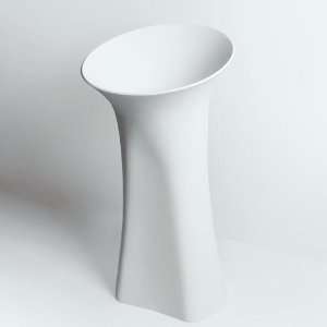  Kyrian Resin Pedestal Sink   White Matte Finish