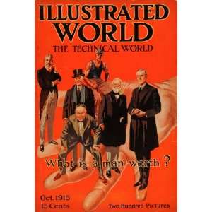  1915 Cover Illustrated World Technical Fashion Men Suit 