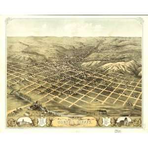    1868 birds eye map of city of Council Bluffs, Iowa