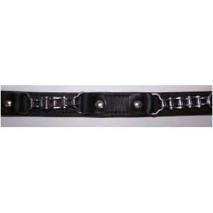  Omni Pet No.6064BK22 Leather Latigo Chain Black Dog Collar 