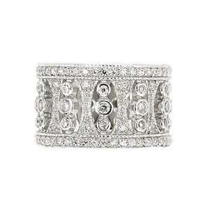  Sterling silver, Round CZ Wide band (Nickel Free 