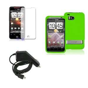 HTC DROID INCREDIBLE HD 6400 THUNDERBOLT NEON GREEN SILICONE CASE 