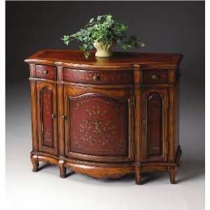    Cherry and Red Console Cabinet by Butler Furniture