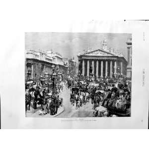 1887 Street Scene Bank Building London Logsdail Art: Home 