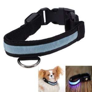   LED Flashing Safety Pet Dog Collar Blue Light   Size S
