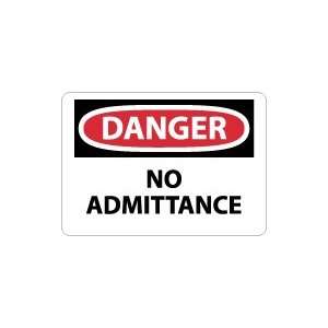  OSHA DANGER No Admittance Safety Sign: Home Improvement