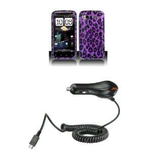  4G (T Mobile) Premium Combo Pack   Purple and Black Leopard Spots 