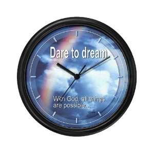    Dare to Dream rainbow Art Wall Clock by CafePress: Home & Kitchen