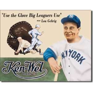  Lou Gehrig   Kenwel Metal Tin Sign 16W x 12.5h: Home 