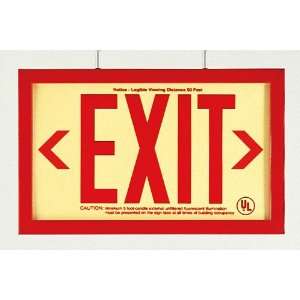 Double Sided Red EXIT Sign in red frame, 6 letter height , 14.625 x 